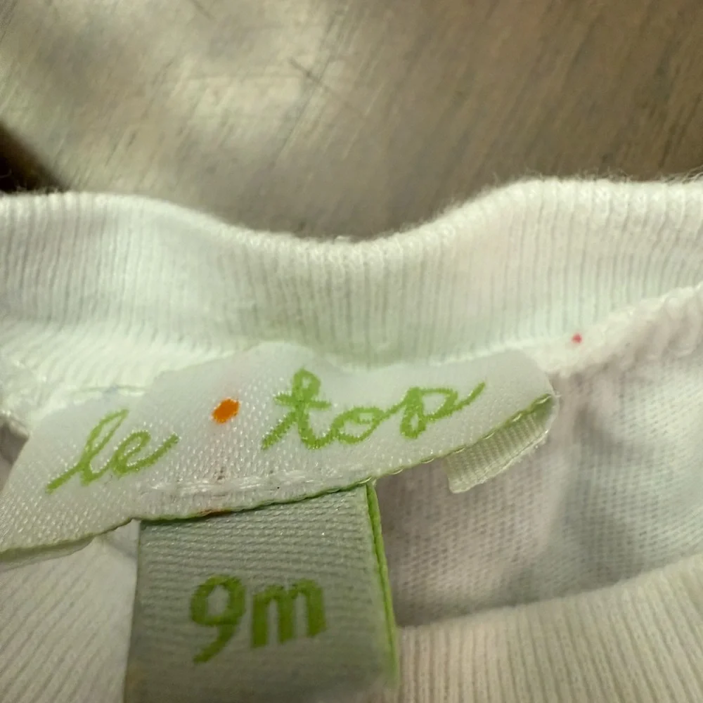 Le Top Green Striped Romper and White Tee Set